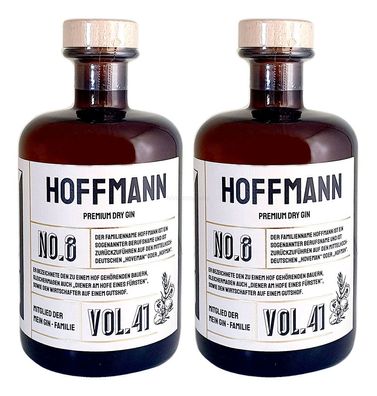 Hoffmann s Premium Dry Gin No8 - 2er Set Der Hoffmann Gin 0,5L (41% Vol)- [Enth