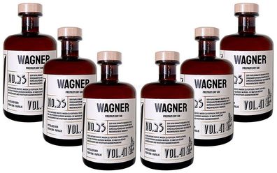 Wagner s Premium Dry Gin No25 - 6er Set Der Wagner Gin 0,5L (41% Vol)- [Enthält