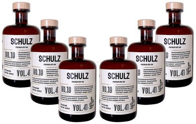 Schulz Premium Dry Gin No19 - 6er Set Der Schulz Gin 0,5L (41% Vol)- [Enthält S