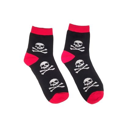 Jolly Roger Totenkopf Socken Schwarz Rot one size