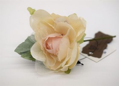 Kunstblume Rose 13,5 * 6 cm künstliche Blumen Stoffrose apricot rosa Dekoration