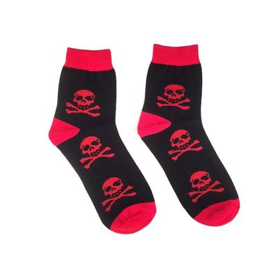 Rote Jolly Roger Totenkopf Socken one size