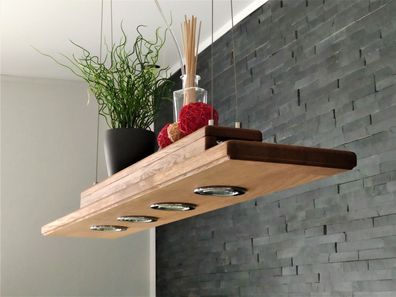 LED Hängelampe Holz Eiche Nussbaum Hängeleuchte Pendelleuchte 100,120,150,200 cm GU10