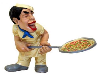 Pizzabäcker klein verkleinert 55cm für draußen aus Polyresin