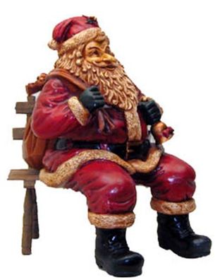 Weihnachtsmann sitzend verkleinert 70cm für draußen aus Polyresin