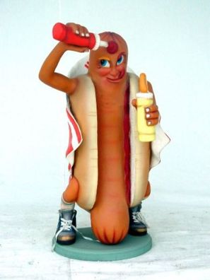 Hot - Dogmännchen Typ Amerika vergrößert 80cm für draußen aus Polyresin