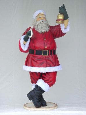 Weihnachtsmann groß mit Glöckchen lebensgroß 250cm für draußen aus GFK