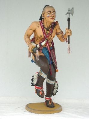Indianer Kriegstänzer lebensgroß 185cm für draußen aus GFK