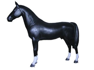 Araber Pferd mit Bodenbefestigung (Metalllaschen) lebensgroß 195cm für draußen aus GF