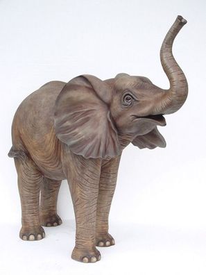 Baby Elefant stehend lebensgroß 160cm für draußen aus GFK