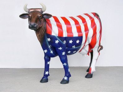 Designer Kuh Amerika 2 mit Bodenbefestigung (Metalllaschen) lebensgroß 165cm für drau