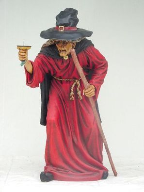 Hexe mit Kerzenhalter lebensgroß 175cm für draußen aus GFK