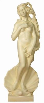 Antike Frauenfigur stehend in Muschel verkleinert 120cm für draußen aus Polyresin