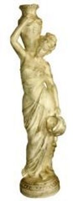 Antike Frauenfigur mit Vase verkleinert 141cm für draußen aus Polyresin