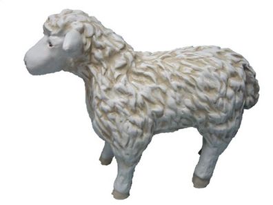 Schaf stehend verkleinert 43cm für draußen aus Polyresin