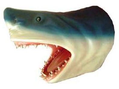 Haikopf für die Wand lebensgroß 46cm für draußen aus Polyresin