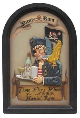 Piratenschild Pirate-Rum verkleinert 60cm für innen aus Polyresin