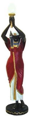 Ägypterin mit Lampe lebensgroß 175cm für draußen aus GFK