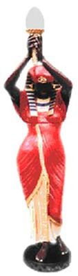 Ägypterin mit Lampe lebensgroß 175cm für draußen aus GFK