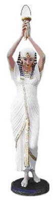 Ägypterin mit Lampe 2 lebensgroß 175cm für draußen aus GFK