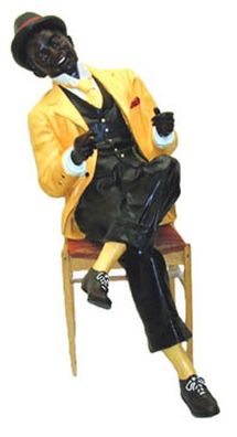 Negro lesend lebensgroß 160cm für draußen aus GFK