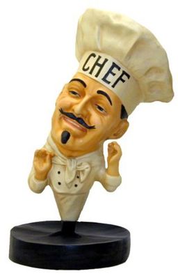 Chefkochbüste lebensgroß 65cm für draußen aus Polyresin