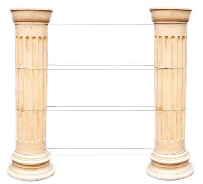 2 Säulen Regal lebensgroß 150cm für innen aus Polyresin