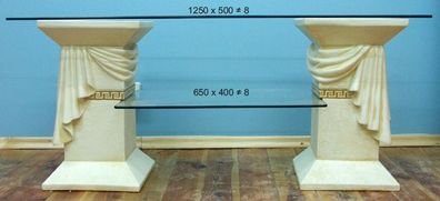 2 Säulen Regal lebensgroß 56cm für innen aus Polyresin