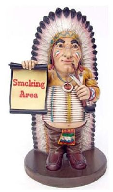 rauchender Indianer * Smoking Area* verkleinert 70cm für draußen aus Polyresin