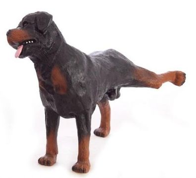 Rottweiler Kampfhund lebensgroß 70cm für draußen aus Polyresin