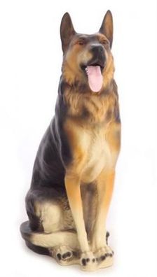 Schäferhund lebensgroß 93cm für draußen aus Polyresin