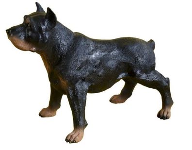Rottweiler Kampfhund lebensgroß 43cm für draußen aus Polyresin