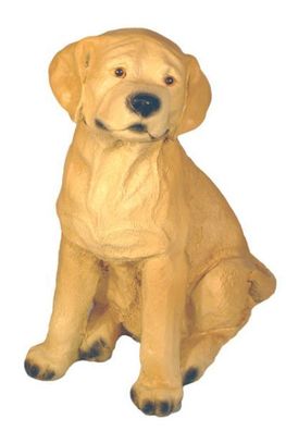 Labrador sitzend lebensgroß 37cm für draußen aus Polyresin