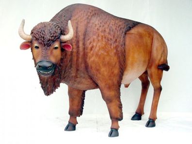 Buffalo mit Hörnern lebensgroß 190cm für draußen aus GFK