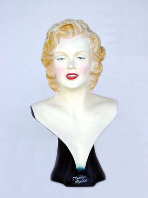 Marilyn Monroe Double Büste mit Unterschrift lebensgroß 59cm für draußen aus Polyresi