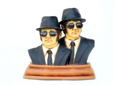 Blues Brothers Büsten mit Sonnenbrillen lebensgroß 53cm für draußen aus Polyresin