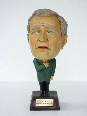 George W. Bush Büste lebensgroß 47cm für draußen aus Polyresin