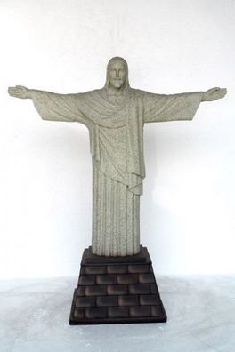 Christus Erlöserstatue Rio Brasilien klein verkleinert 126cm für draußen aus GFK