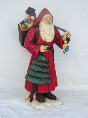 Weihnachtsmann mit Tannenbaum verkleinert 130cm für draußen aus GFK