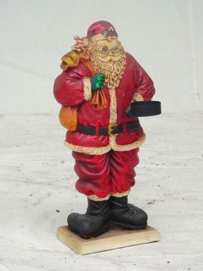 Weihnachtsmann mit Kerzenhalter klein 2D verkleinert 36cm für draußen aus Polyresin