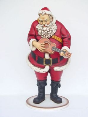 Weihnachtsmann mit Gitarre lebensgroß 160cm für draußen aus GFK
