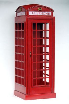 Londoner Telefonzelle Rot lebensgroß 228cm für innen aus Holz