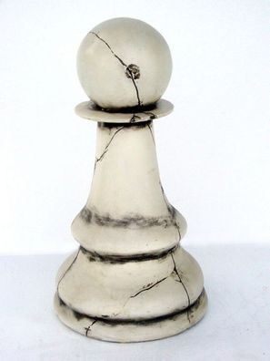 Bauer Schach Weiß übergroß XXL 63cm für draußen aus Polyresin