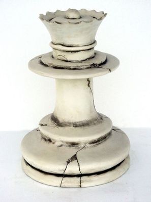 Dame Schach Weiß übergroß XXL 65cm für draußen aus Polyresin