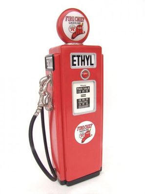 Ethyl Tankstelle als Schrank klein verkleinert 76cm für draußen aus Polyresin