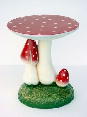 Pilz Tisch vergrößert 58cm für draußen aus Polyresin