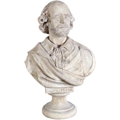 William Shakespeare Büste lebensgroß 79cm für draußen aus Polyresin