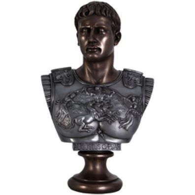 Augustus Caesar Büste lebensgroß 83cm für draußen aus Polyresin