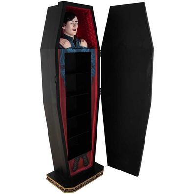 Vampir im Sarg mit Angebotstafel mit Angebotstafel lebensgroß 191cm für draußen aus G