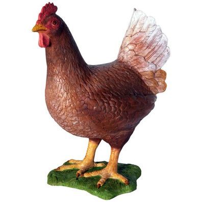Henne braun lebensgroß 39cm für draußen aus Polyresin